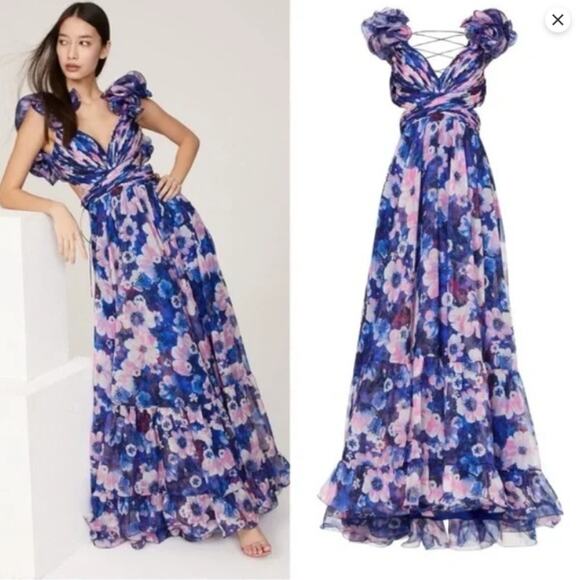 Mac Duggal Floral Cutout Gown - Picture 3 of 13